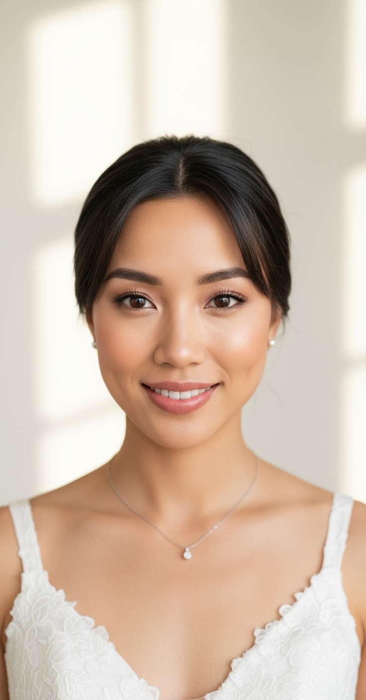 After Updo With Bangs Wedding